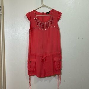 Maude light orange romper. Size Large.